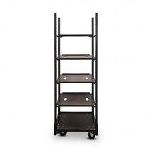 Carro de venta móvil negro para presentación