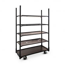 Carro danés negro presentación muebles flores y plantas